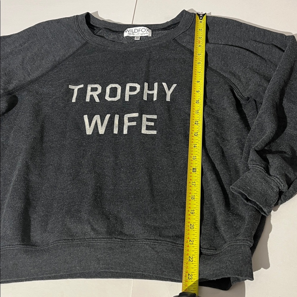 Wildfox Los Angeles Gray Trophy Wife Sweatshirt XS winter fall spring - Picture 4 of 5
